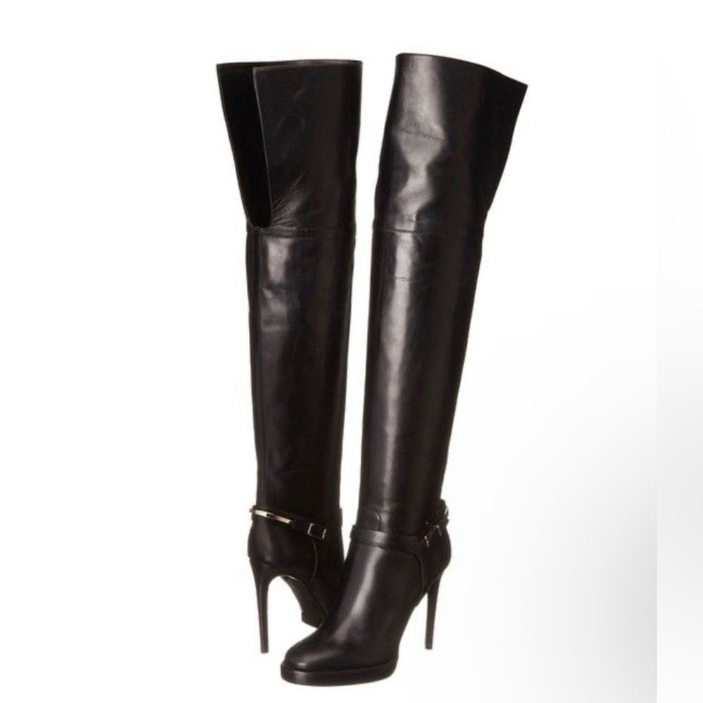 Black Burberry BarktolBuckle Platform Over the Knee High boots sz UK36 US 6 NWT